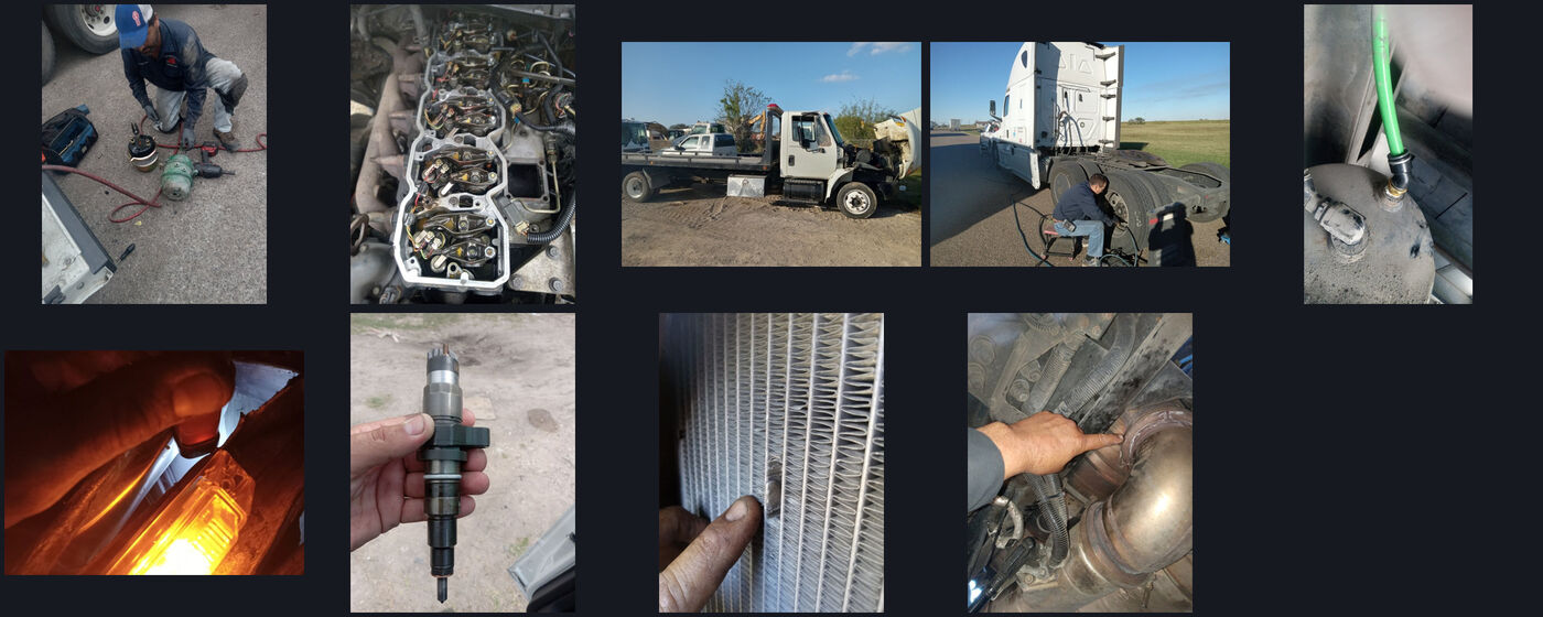 Diagnostic laptop connected to a truck's ECM inside the cab