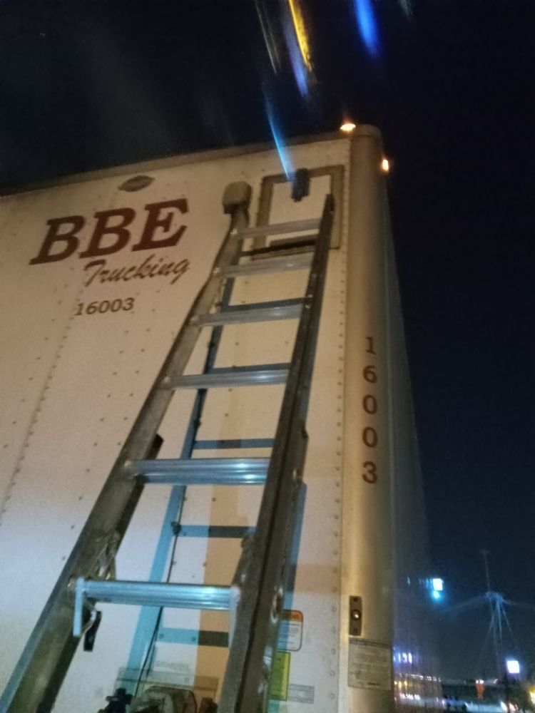 Customer trailer worked on at night